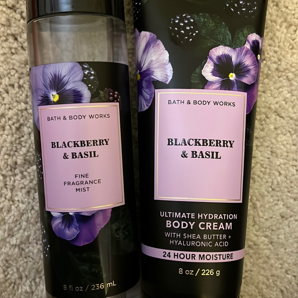 b&bw blackberry and basil fine fragrance mist and ultimate hydration body cream